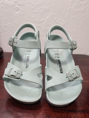 Birkenstock Kids Mint Green Adjustable Buckle Sandals